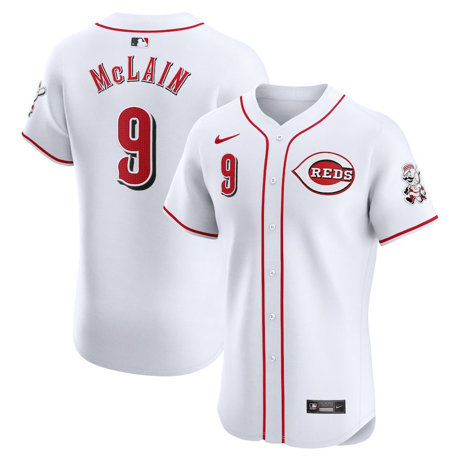 Men Cincinnati Reds #9 Matt McLain Nike White Home Elite Player MLB Jersey->customized mlb jersey->Custom Jersey